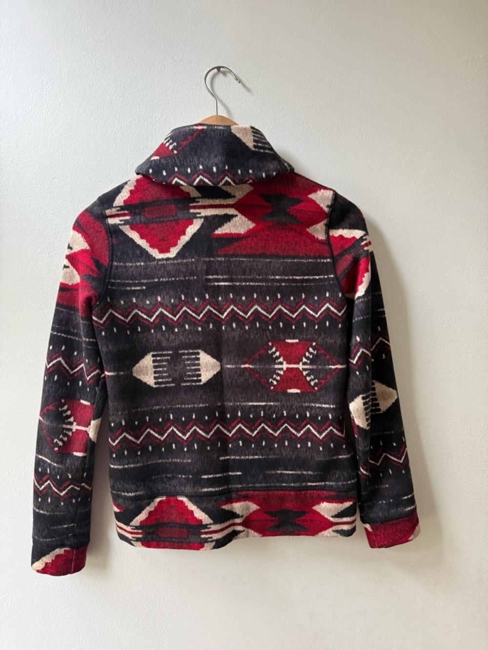 Ralph Lauren Aztec Shawl Collar Knit Jacket - Black, Red, Cream - Picture 8 of 8